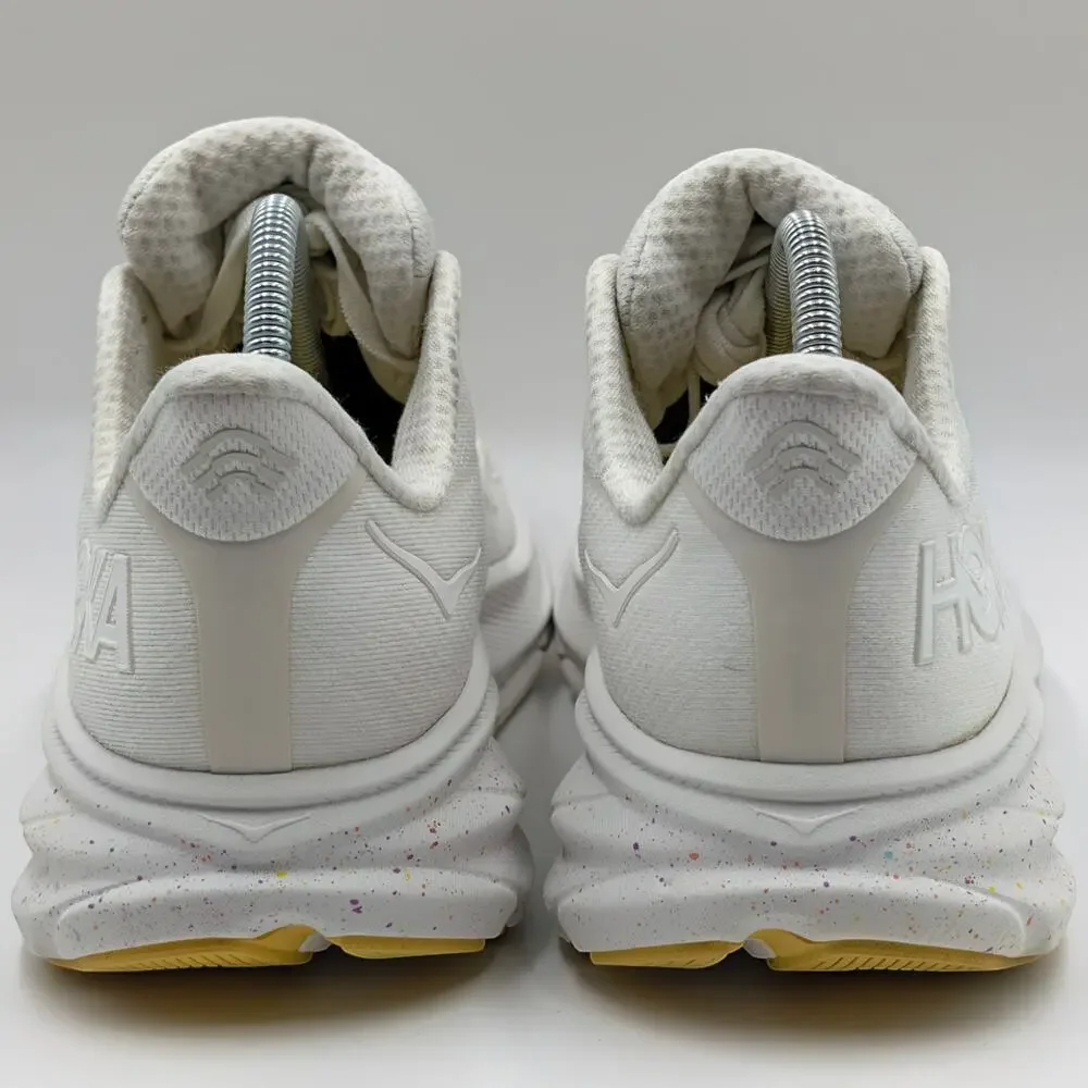 Hoka One One Clifton 9 Wide White Lemonade Womens 9D UK 7.5 Running Shoes